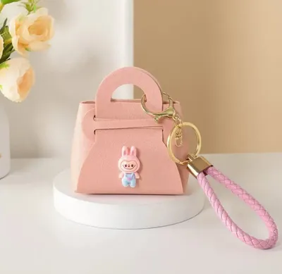  Mini Coin Bag Keyring Kawaii Leather