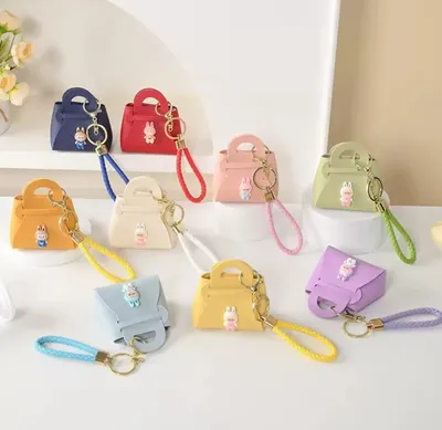  Mini Coin Bag Keyring Kawaii Leather