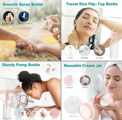 Travel Refillable Bottle Set – Leak-Proof Toiletry Kit