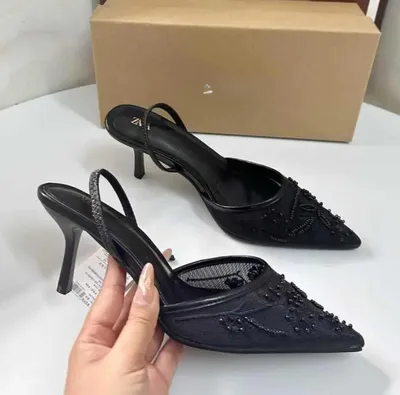 AUTUMN EXPORT MESH NATIONAL STYLE HIGH HEELS PEARL HEMP GRAY SHALLOW MOUTH WOMEN'S SHOES