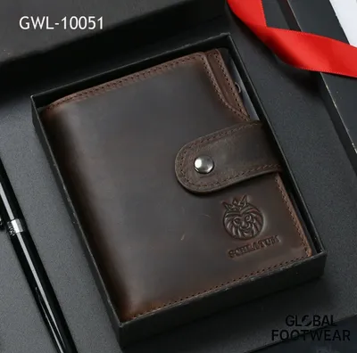 American retro men's Genuine Leather RFID anti-theft brush wallet