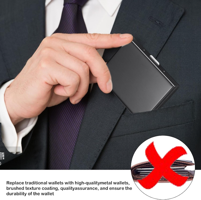 10-Slot Stainless Steel Credit Card Holder Wallet