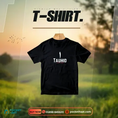 Premium Men's Islamic T-Shirt - "Tauhid" Calligraphy Print