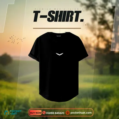 Premium "Minimal Falcon" Black T-Shirt – Sleek Slim-Fit Essential