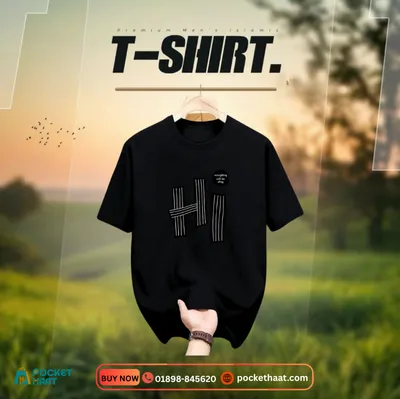 Premium "HI" Graphic Black T-Shirt – Positive Vibes Urban Streetwear