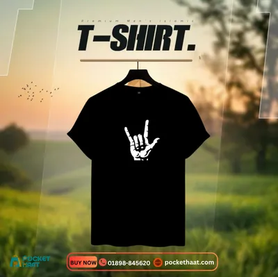 Premium "Hand Sign" Minimalist Black T-Shirt – Sleek Urban Essential