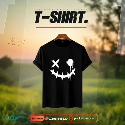 Dripping Smile" Black T-Shirt – High-Contrast Urban Streetwear