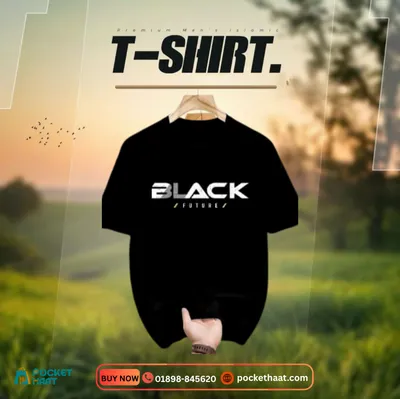 Premium "Black Future" T-Shirt – Modern Industrial Techwear Aesthetic