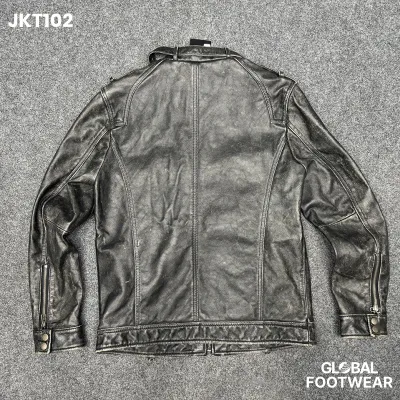 Ameikaji vintage first layer pure cowhide leather men's jacket