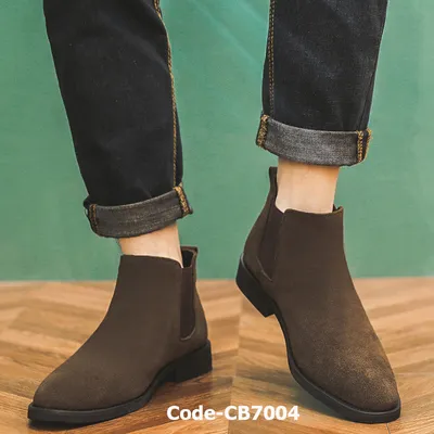 Genuine Leather High-top Chelsea Boots