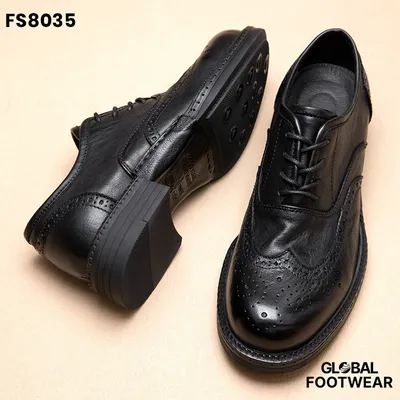 Vintage British Low-Top Genuine Leather Round Toe Derby Formal Shoes