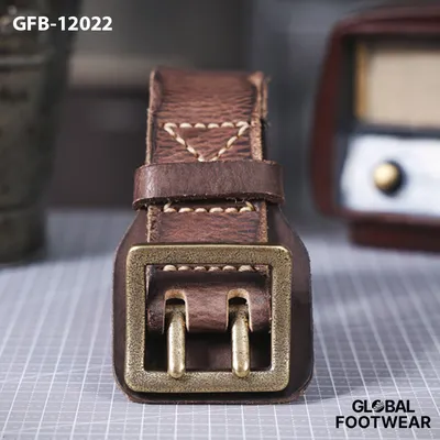 American Style Genuine Leather Men's Copper Buckle Belt