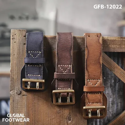 American Style Genuine Leather Men's Copper Buckle Belt