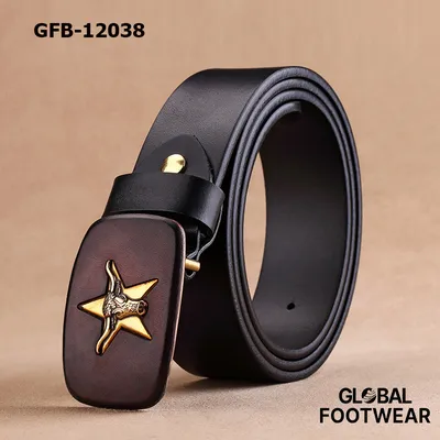 Men's First Layer Cowhide Smooth Genuine Leather Belt