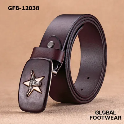 Men's First Layer Cowhide Smooth Genuine Leather Belt