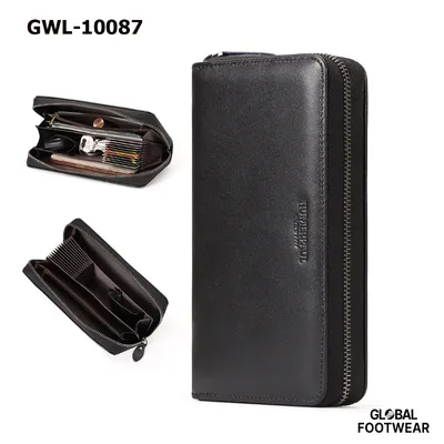 Genuine Leather Men's Long Wallet  Clutch Hummer Paul RFID Multi Card