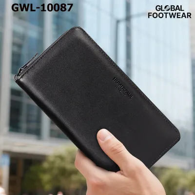 Genuine Leather Men's Long Wallet  Clutch Hummer Paul RFID Multi Card