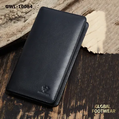 Men's Wallet Long Top Layer Cowhide Clutch Leather Zipper Wallet