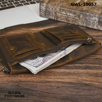 First layer Crazy Horse handmade retro men's short wallet