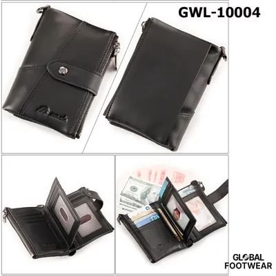 Genuine Leather Multi-card Slot Men's Short Zipper Wallet
