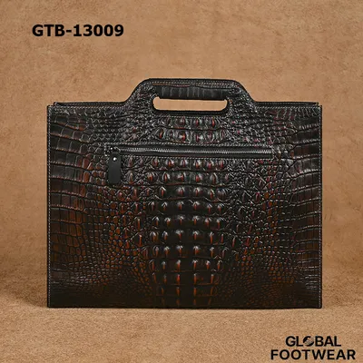 Crocodile Pattern Men's  Genuine Leather Casual Retro Bag