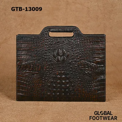 Crocodile Pattern Men's  Genuine Leather Casual Retro Bag