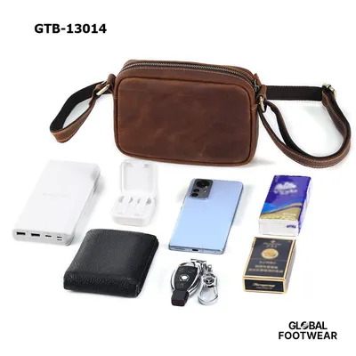 Men's Bag, Genuine Leather Retro Crossbody Small Bag