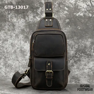 Men's Genuine Leather Crossbody Commuting Outdoor Bag