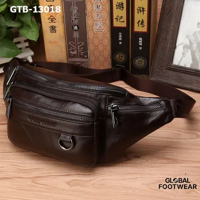 Men's Genuine Leather ports Dumpling-Shaped Waist Bag Cashier Bag
