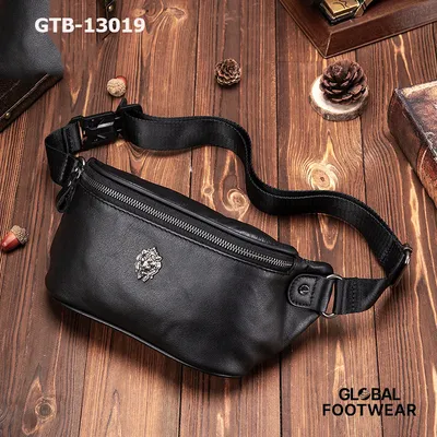 Men's Genuine Leather  Lion Leiden  Multifunctional Sports  Crossbody Chest Bag