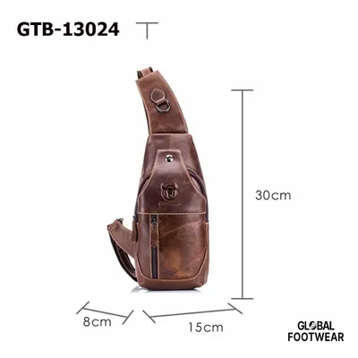 Men's  Genuine leather shoulder slung chest bag