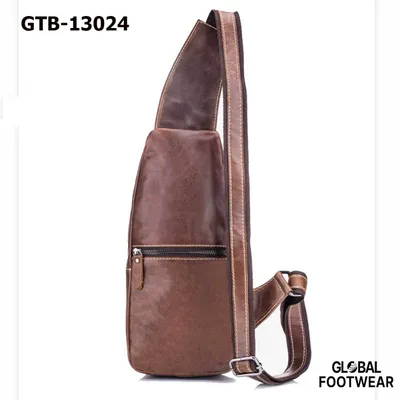 Men's  Genuine leather shoulder slung chest bag