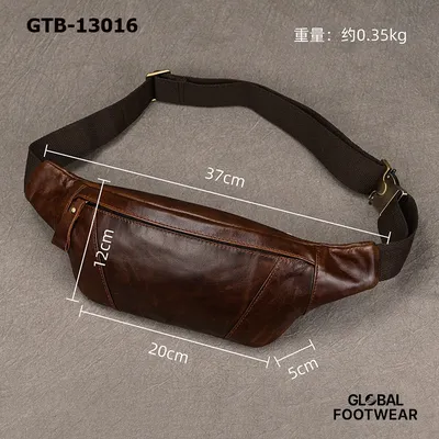 Genuine Leather Waist Bag Mobile Phone Bag for Men 