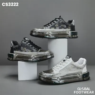 European Genuine Leather Men's  Cushion Casual Board High-Top Shoes