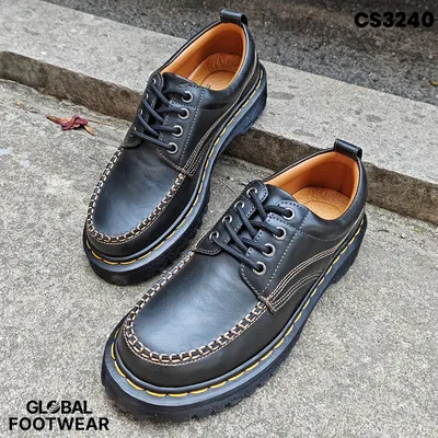 DR casual trendy retro hand-stitched Men's leather shoes