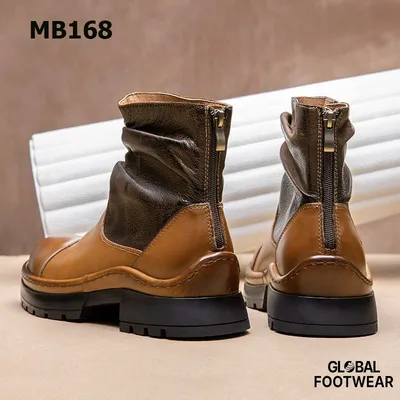 Men's Genuine Leather High-Top British Retro Soft Leather Ankle Martin Boots