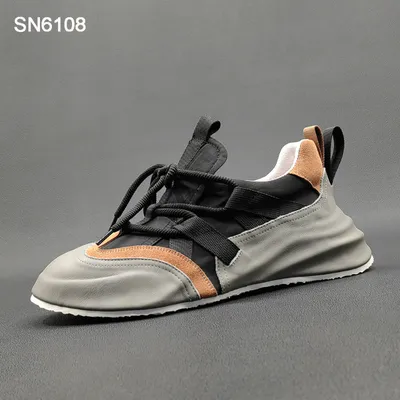 Genuine Leather Breathable Bottom plate Sneakers.