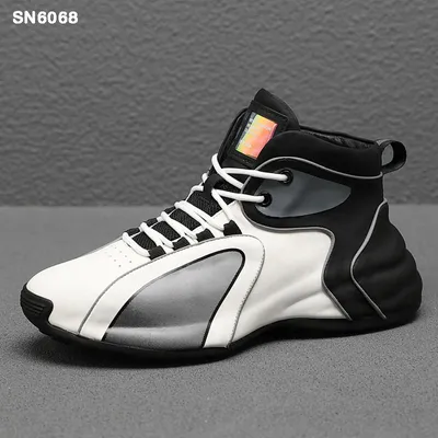 Genuine Leather Mid High Quality Sneakers.