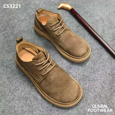Hollow Leather Wide Men's Breathable Casual Vintage Shoe