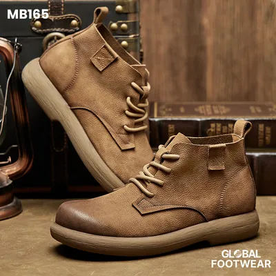 Fleece-lined  Thick Heel Retro Leather Martin Boots