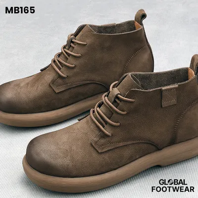 Fleece-lined  Thick Heel Retro Leather Martin Boots