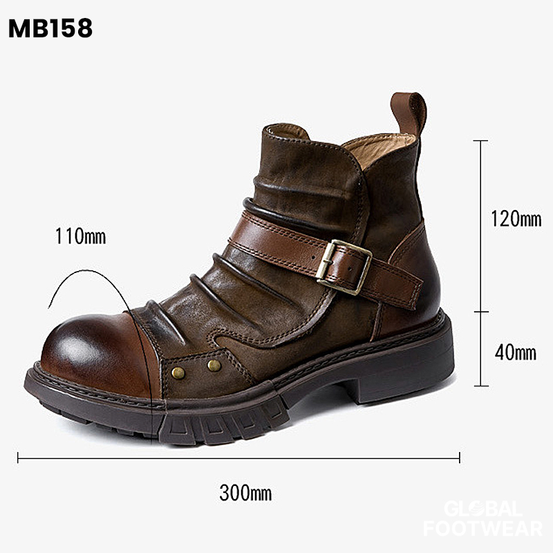 Handmade British Style Zipper Punk Men's Martin  Boots