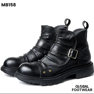 Handmade British Style Zipper Punk Men's Martin  Boots