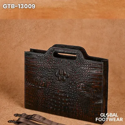 Crocodile Pattern Men's  Genuine Leather Casual Retro Bag