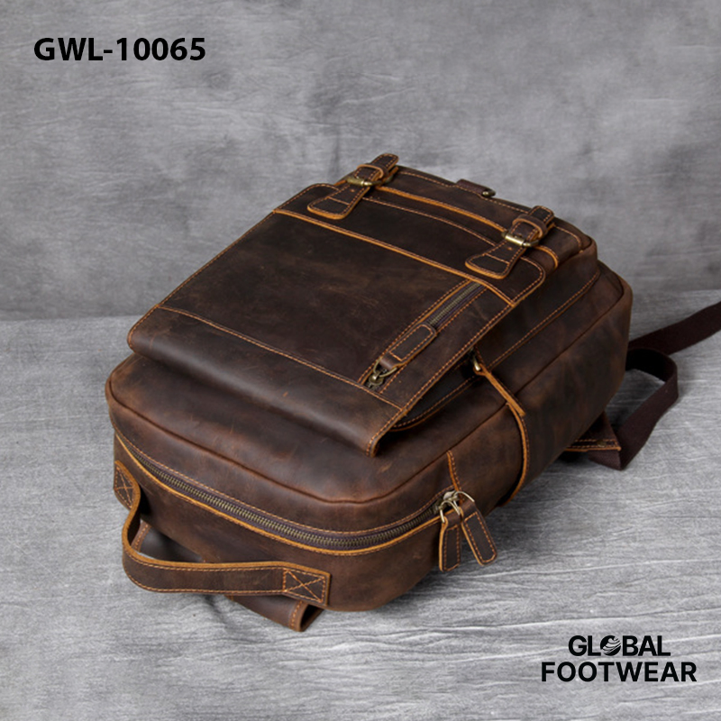 New Retro Top Layer Cowhide Backpack Men's