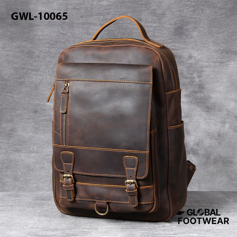 New Retro Top Layer Cowhide Backpack Men's