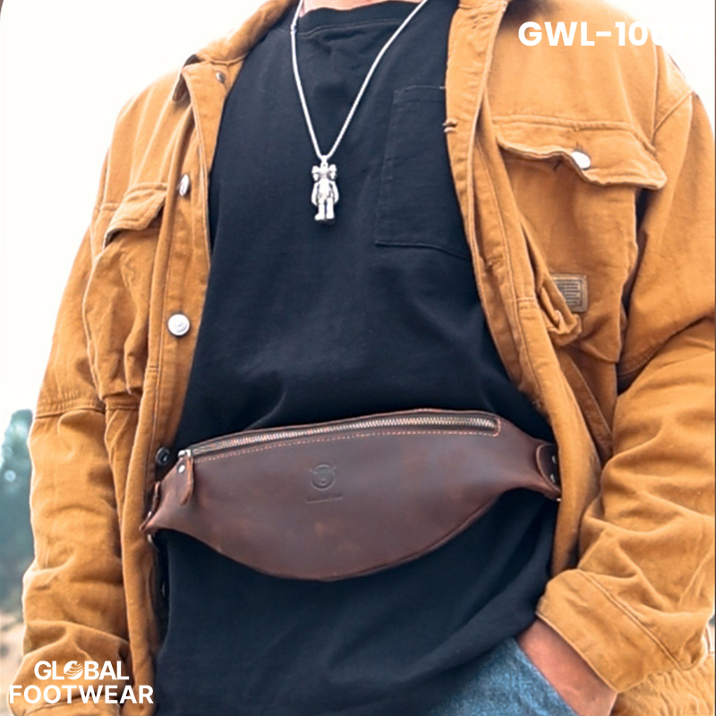 Retro Crazy Horse Cowhide Men's Waist Bag