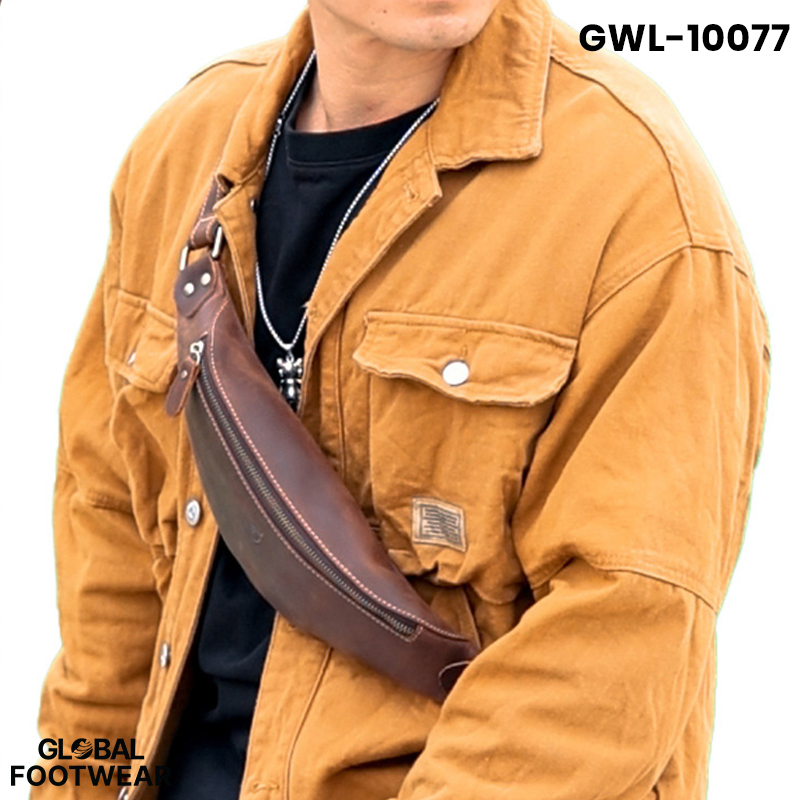 Retro Crazy Horse Cowhide Men's Waist Bag