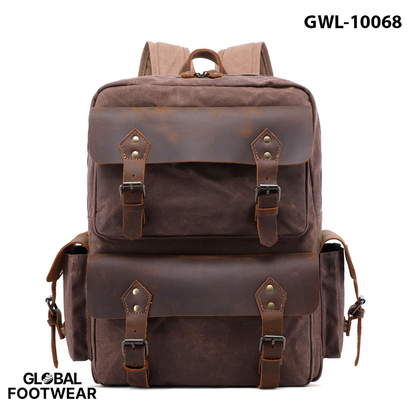 Travel Backpack Oil Wax Canvas Waterproof Outdoor Backpack