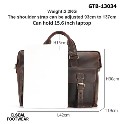 Men's Genuine Leather Large-Capacity Business Commuting Shoulder Bag